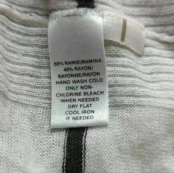 Black and White Striped Cardigan Open Front Loft - Picture 2 of 5